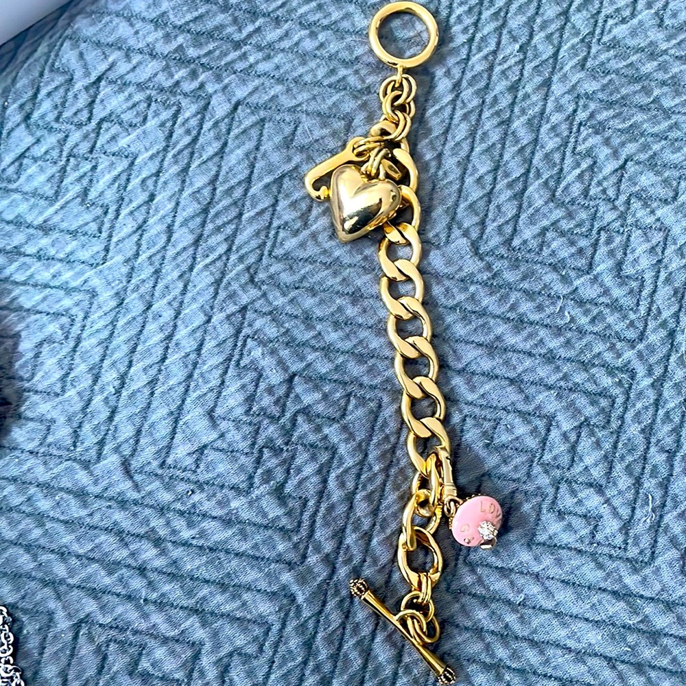 Juicy couture costume gold charm bracelet